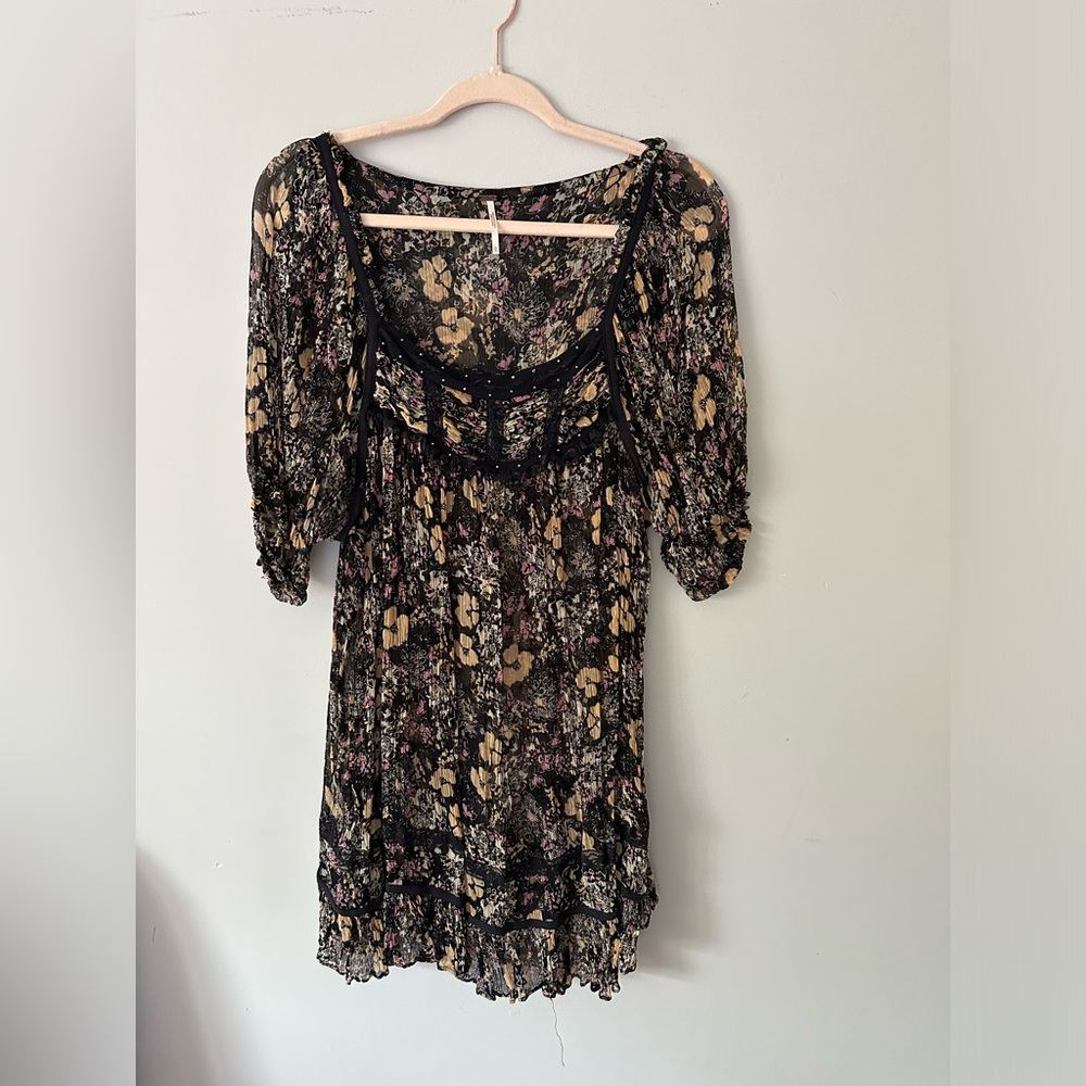Vintage Free People Sheer Mini Dress